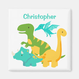 Cute Kinder Dinosaur Personalized Magneet