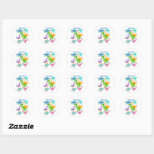 Cute Kinder Dinosaur Ronde Sticker (Vel)