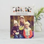 Cute Kinder Halloween-fotokaart Kaart (Staand voorkant)