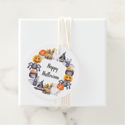 Cute Kinder Halloween Party Bedankjes Labels (In situ)