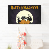 Cute Kinder Halloween Party Black Cat Graveyard Spandoek (Insitu)