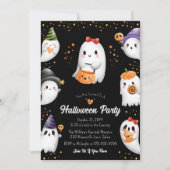 Cute Kinder Halloween Party Invitation Kaart (Voorkant)