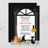 Cute Kinder Halloween Party Invitation Kaart (Voorkant / Achterkant)