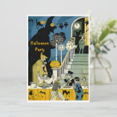 Cute  Kinder Halloween Party Kaart (Staand voorkant)