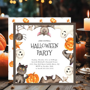 Cute Kinder Halloween Party Kaart