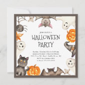 Cute Kinder Halloween Party Kaart (Voorkant)