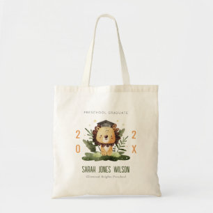 Cute Kinder Lion Foliage Preschool Graduparty Tote Bag