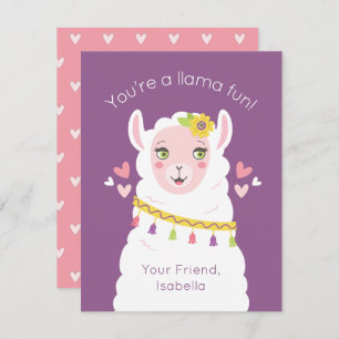 Cute Kinder Llama Valentijn Notitiekaartje