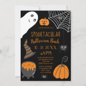 Cute kinder oranje Halloween-illustratie Kaart (Voorkant)