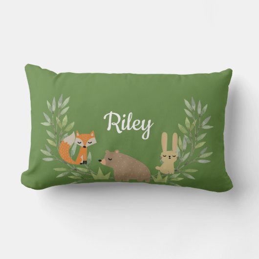 Cute Kinder Personalized Woodland Sierkussen Kussen (Voorkant)