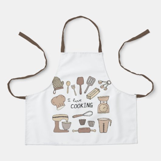 Cute Kinder Schort Love Cooking Kitchen Fun (Voorkant)