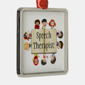 Cute Kinder Speech Therapist Word Metalen Ornament (Rechts)
