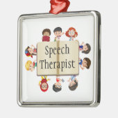 Cute Kinder Speech Therapist Word Metalen Ornament (Links)
