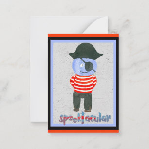 Cute Kinder Spooky Halloween Cartoon Pirate Note C Notitiekaartje