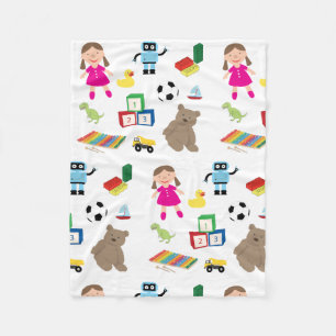 Cute Kinder Toys Pattern Fleece Deken