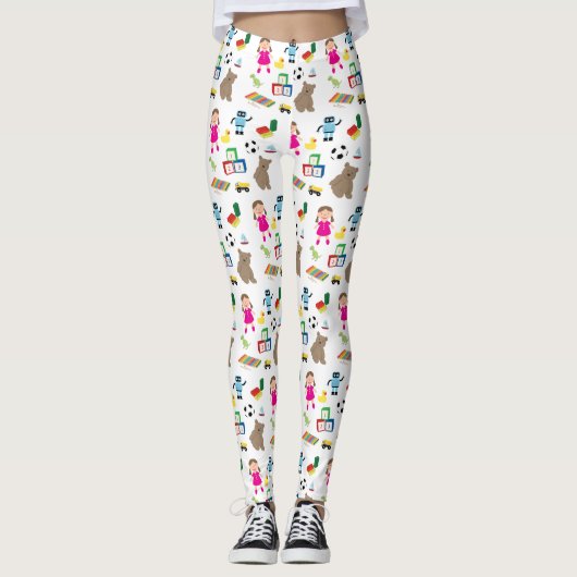 Cute Kinder Toys Pattern Leggings (Voorkant)
