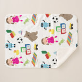 Cute Kinder Toys Pattern Sherpa Deken (Voorkant (horizontaal))