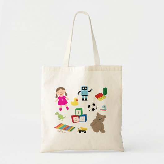 Cute Kinder Toys Pattern Tote Bag (Voorkant)