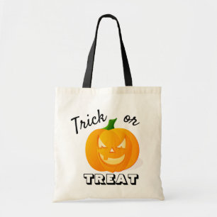 Cute Kinder Trick or treat Pumpkin Tote Bag