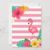 Cute Kinder Tropical Flamingo Summer Birthday Kaart (Achterkant)