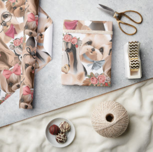 Cute Kinder Yorkie Puppy Birthday Cadeaupapier