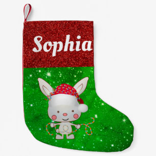 Cute Kinderen Bunny Rabbit Festive Kleine Kerstsok
