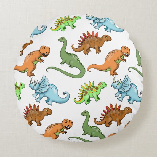 Cute Kinderen Dinosaurus Kussen (Voorkant)