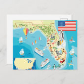 Cute Kinderen Florida Map Briefkaart (Voorkant / Achterkant)