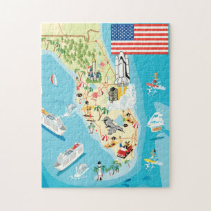 Cute Kinderen Florida Map Legpuzzel