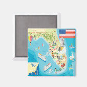 Cute Kinderen Florida Map Magneet (Voorkant / Achterkant)