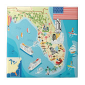Cute Kinderen Florida Map Tegeltje (Voorkant)