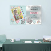 Cute Kindergarten Foto Girl Gefeliciteerd Spandoek (Beurs)