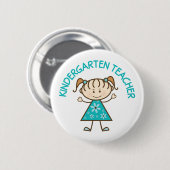 Cute Kindergarten Leraar Ronde Button 5,7 Cm (Voorkant /achterkant)