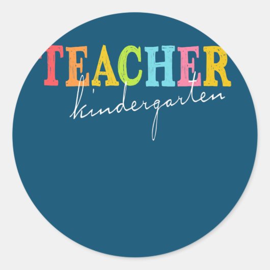 Cute Kindergarten Teacher Back To School Teacher  Ronde Sticker (Voorkant)