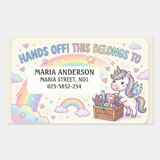 Cute Kindernaamlabels : Afblijven Dit Is Van Rechthoekige Sticker