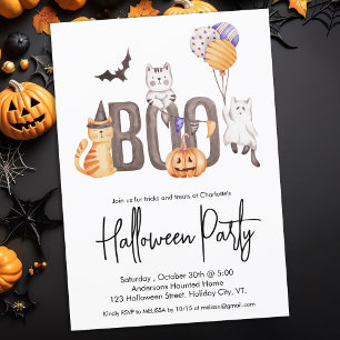 Cute Kind's Halloween Party kattenspoken Pumpkin B Kaart