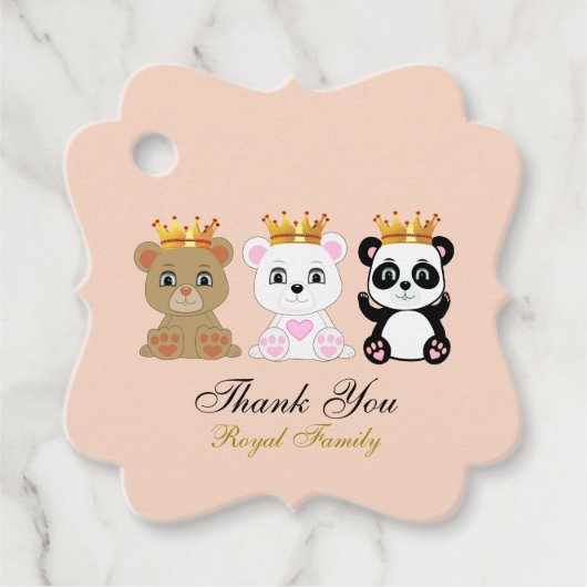 Cute King Beren Bedankt Bedankjes Labels (Voorkant)