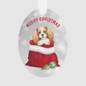 Cute King Charles Spaniel Gift Surprise Ornament (voorkant)