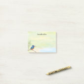 Cute Kingfisher Waterverf Blue Oranje Bird Post-it® Notes (Op bureau)
