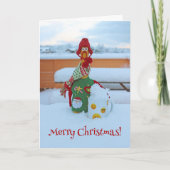 Cute Kip Kerst Kaart! Kaart (Voorkant)