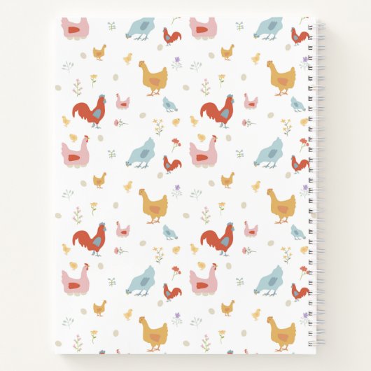 Cute Kippen Hennen en Baby Kuikens Journaal Notitieboek (Achterkant)