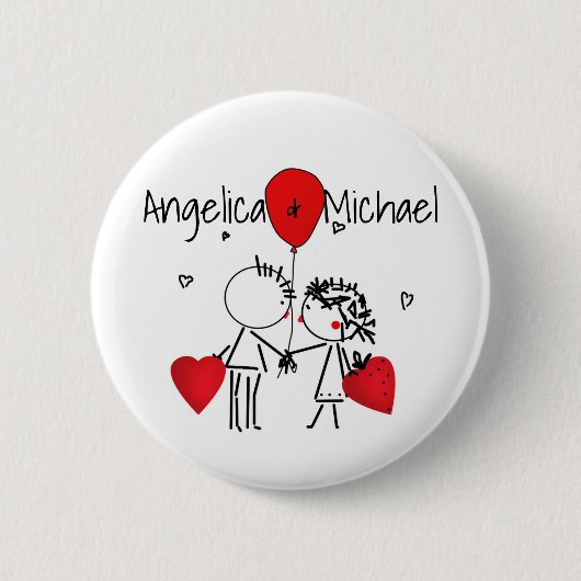 Cute, Kiss, bruiloft Ronde Button 5,7 Cm (Voorkant)