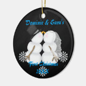 Cute Kissans Snowman Eerste Kerstversiering Keramisch Ornament (Links)