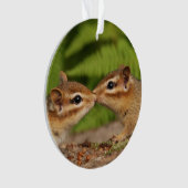 Cute Kissing Baby Chipmunks Ornament (voorkant)