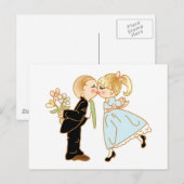 Cute Kissingende Couple Briefkaart (Voorkant / Achterkant)