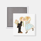 Cute Kissingende Couple Magneet (Voorkant / Achterkant)