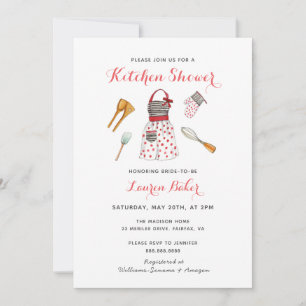 Cute Kitchen Bridal - doucheuitnodiging Kaart