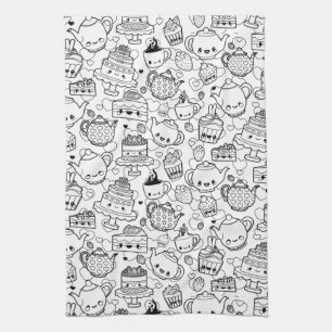 Cute Kitchen Pattern Theedoek