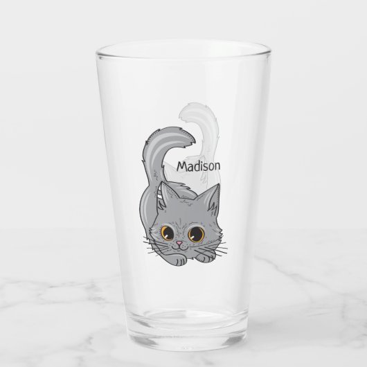 Cute Kitten, aangepast glas (Achterkant)