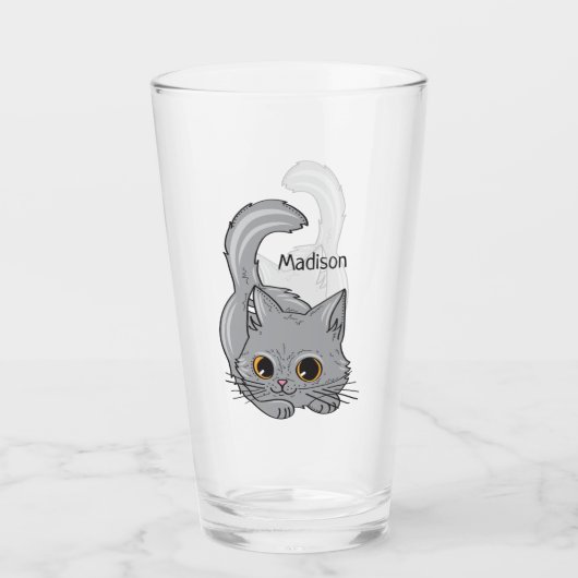 Cute Kitten, aangepast glas (Voorkant)